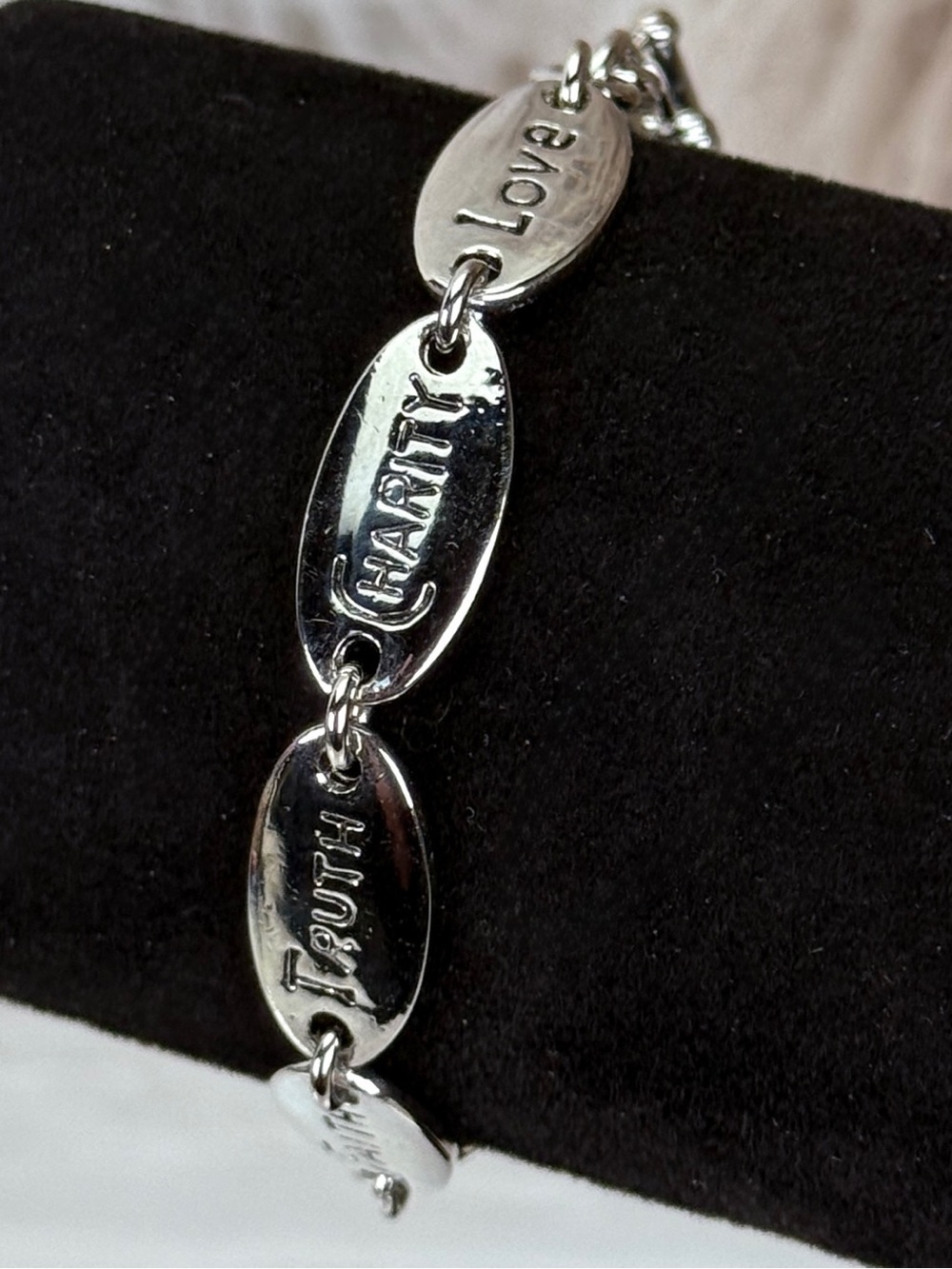 Silvertone Family Inspired Inscriptions Charm Bracelet